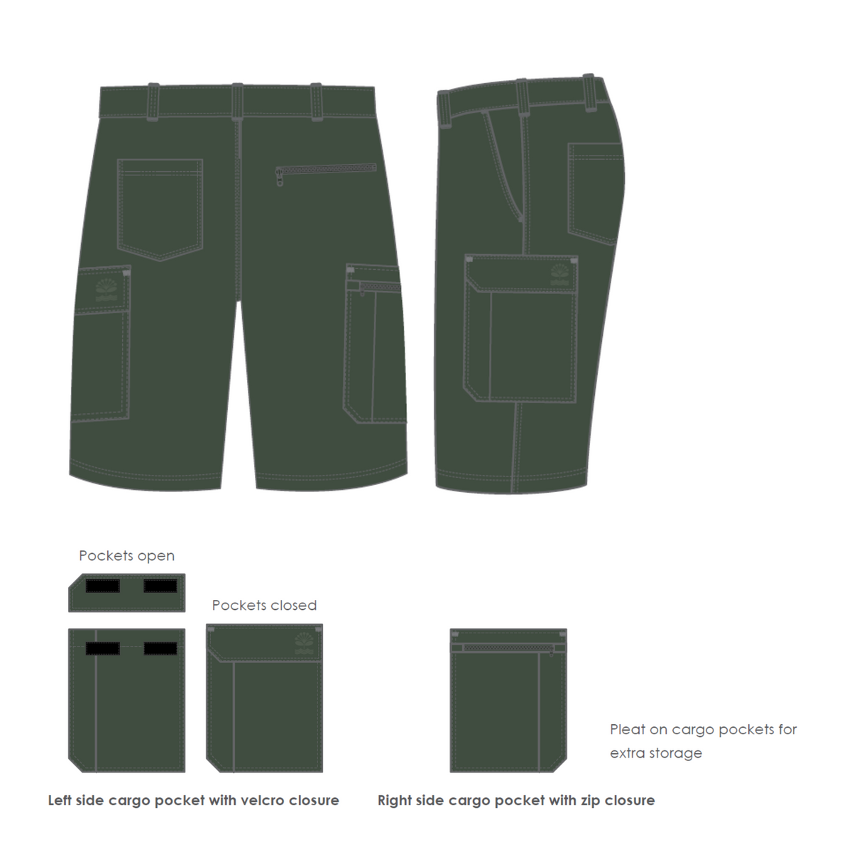 Mens Shorts - Cargo - Olive