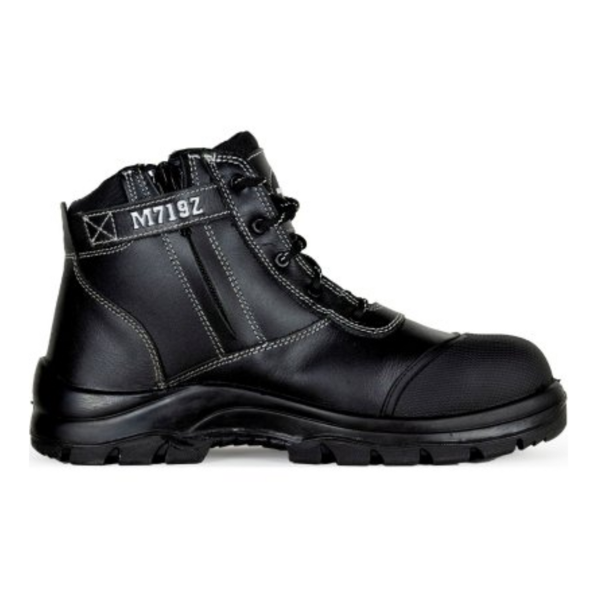 719Z Nitrile Sole 300°C EH Lace Up Zip Safety Boot with Scuff Cap