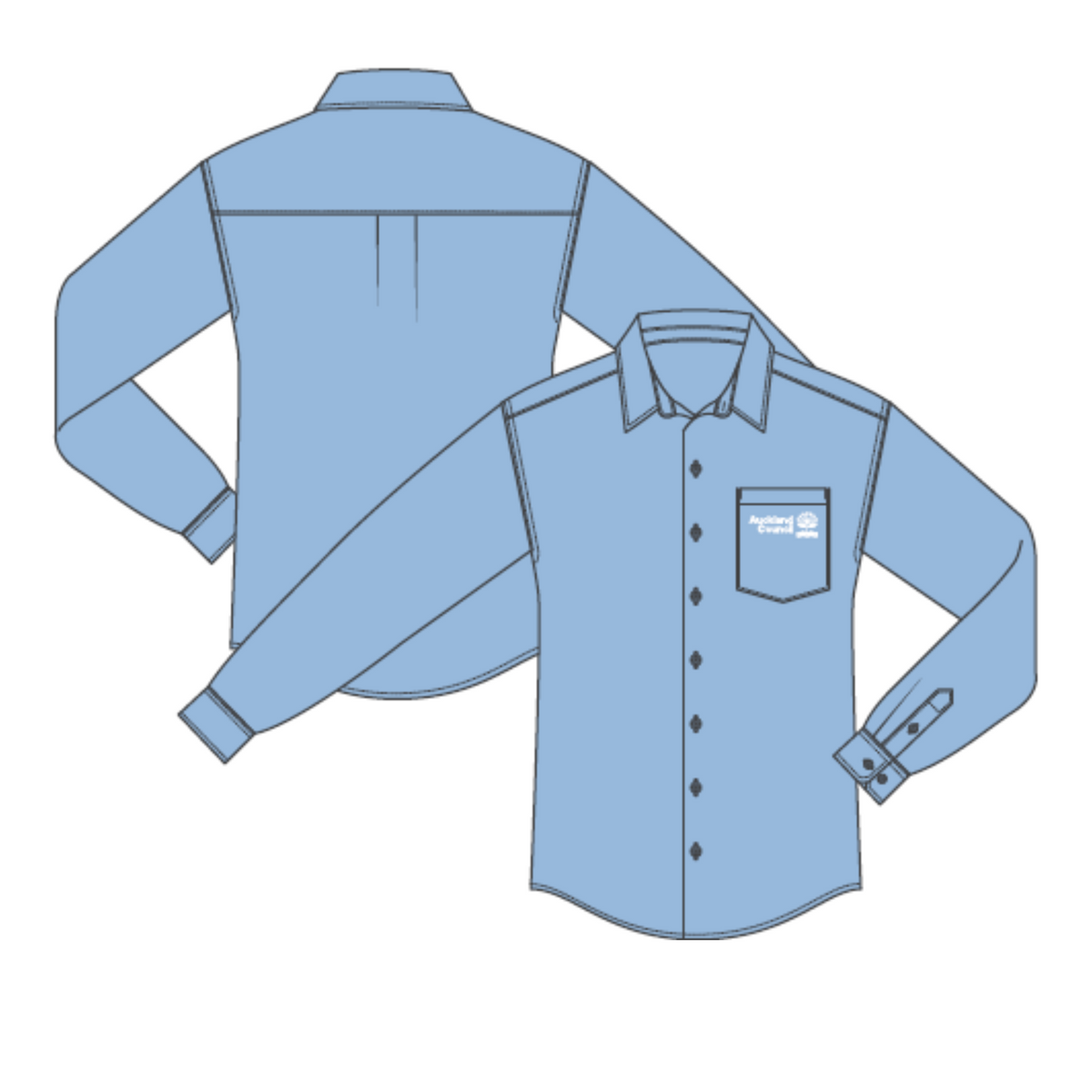Mens Shirt - Long Sleeve - Light Blue  (ACC4845)