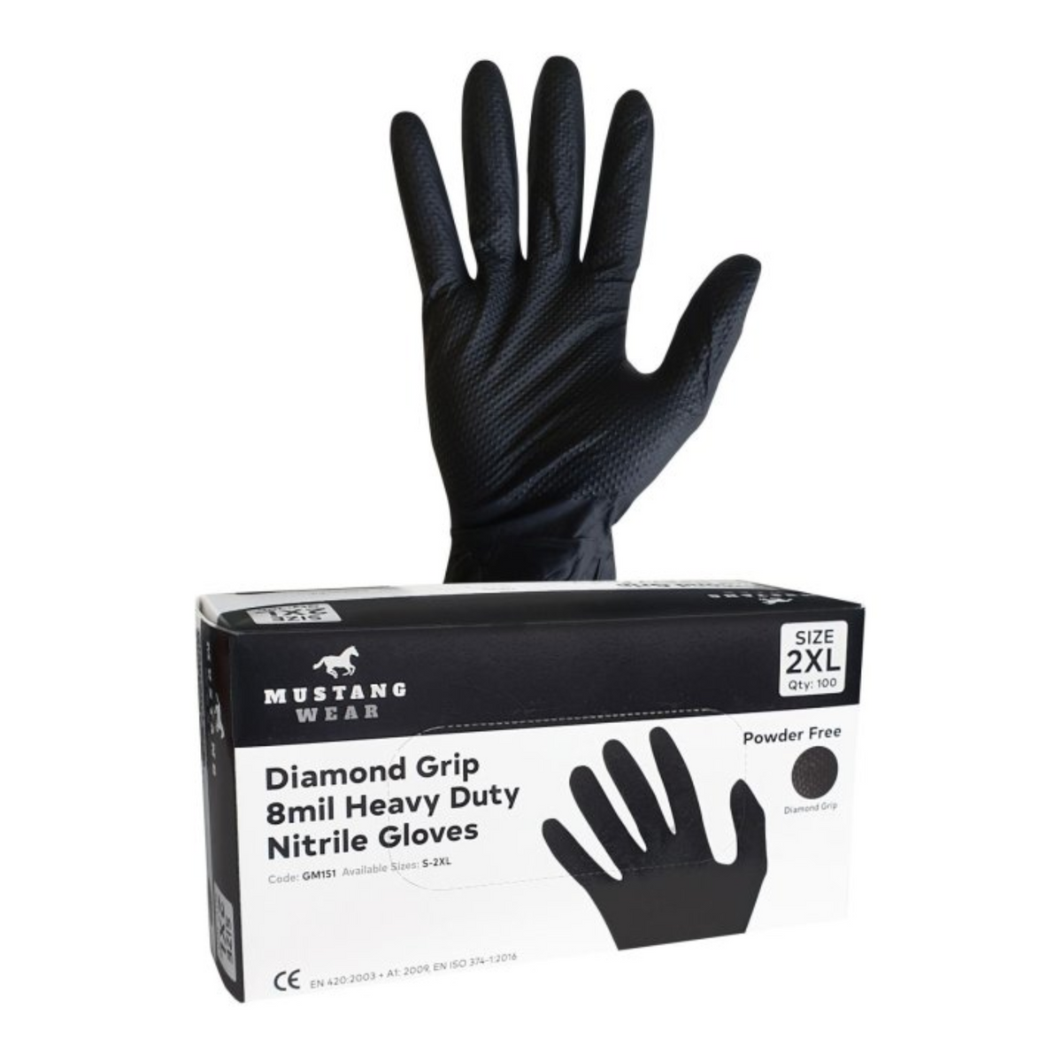 Heavy Duty Nitrile Gloves Box 100 | Mustang Wear
