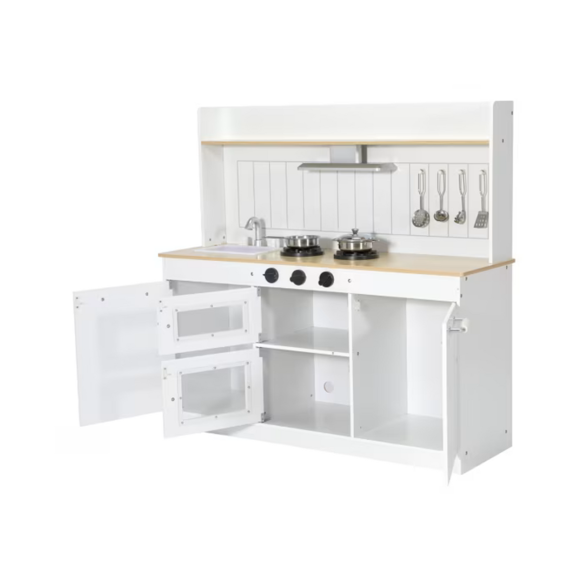 7 Piece Wooden Rustic Kitchen Playset