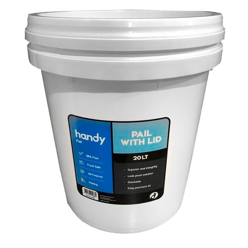 20L White Pail With Lid
